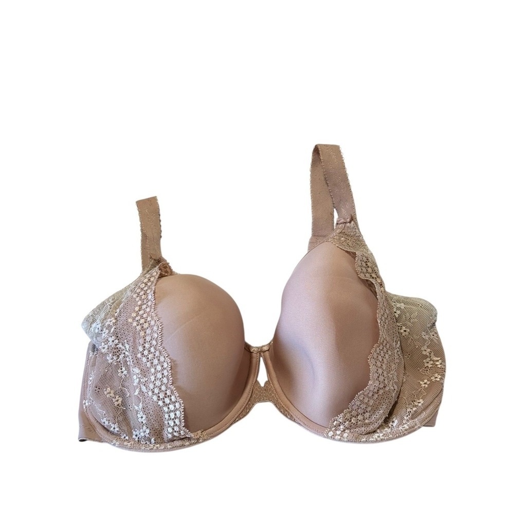Elomi EL438F AN 34j Beige Underwire Bra Bow‎ Accents Unlined Preowned - Picture 2 of 9
